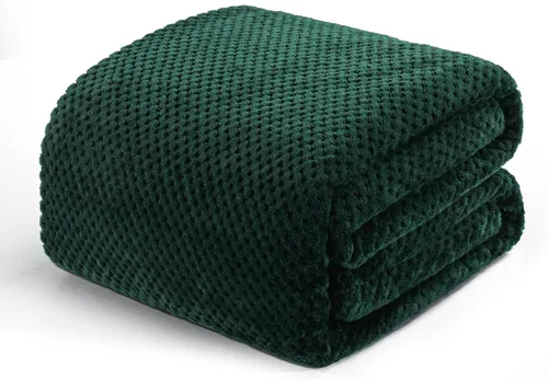 Miniatura 80 de Exclusivo Mezcla - Manta de vellón extragrande para sofá o cama, mantas supersuaves y cálidas con textura de gofre, acogedora, mullida y ligera Azul