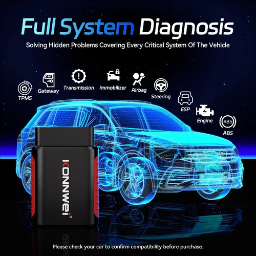 Miniatura 3 de KONNWEI Escáner OBD2 Bluetooth – Herramienta de diagnóstico de sistema completo con control bidireccional, restablecimiento de aceite/EPB/DPF/BMS