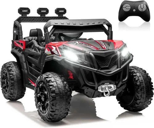 Miniatura 8 de ANPABO Juguetes de paseo de 24 V para niños grandes con control remoto, motores de 4 x 75 W, máximo 4.5 MPH, conmutable 4WD/2WD, 4 amortiguadores