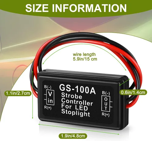 Miniatura 2 de Frienda 2 piezas de luz de freno intermitente estroboscópica luz trasera LED módulo flash estroboscópico controlador para motocicletas, coches