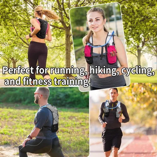 Miniatura 7 de Lightweight Running Vest for Women & Men Hydration Backpack Pack with 1.5L Water Bladder Bag Running Gear Accessories for Hiking Marathon Trail