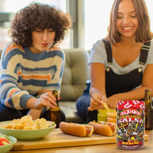 Miniatura 7 de KICKIN' - Salsa picante picante original, 13 onzas, salsa de habanero picante gourmet prémium para patatas fritas de tortilla, verduras y burritos