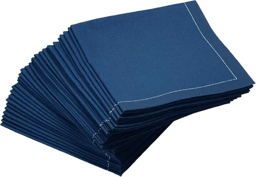 Five Star Napkins Servilletas plegables de algodón para cóctel, bebidas, postres, bares, fiestas, eventos, vacaciones, bodas, fiestas, 8 x 8 Azul