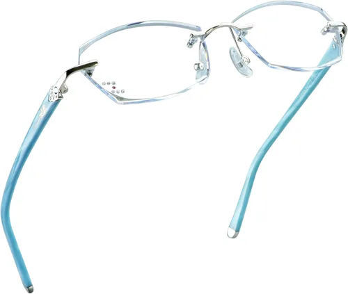 Miniatura 19 de LifeArt Lentes de lectura con bloqueo de luz azul sin montura con lente personalizada que reducen la fatiga ocular con diamantes elegantes