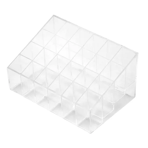 Miniatura 8 de Transparent Lipstick Holder Plastic Makeup Organizer 24 Grids Nail Polish Storage for Home and Salons