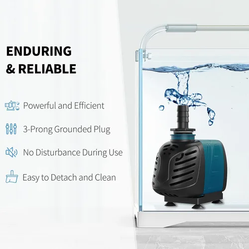 Miniatura 2 de Uniclife Bomba de agua sumergible y en línea de 550 GPH para acuario, 45 W, 6.5 pies de altura de elevación CA, 120 V, silenciosa, compacta, bomba