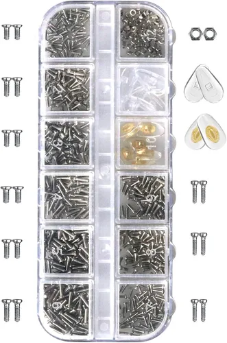 Miniatura 4 de Kit de reparación de lentes con tornillos para gafas, contiene kit de destornillador de precisión y almohadillas nasales, paño de limpieza, pinzas