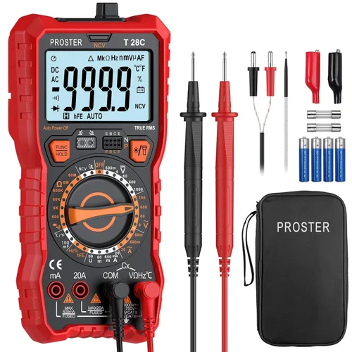 Miniatura 11 de Proster Multímetro Digital 6000 Count - TRMS Voltímetro Multímetro Digital de Rango Automático Probador, Detector NCV Medidor de Corriente y Voltaje