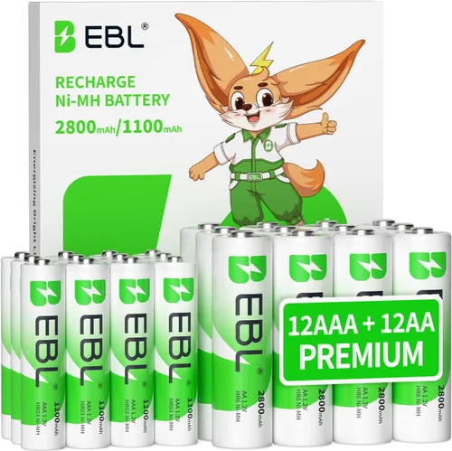 Miniatura 12 de EBL Baterías recargables AAA, 8 unidades, Ni-MH 1100mAh 1.2V Triple A baterías para controles remotos dispositivos electrónicos domésticos