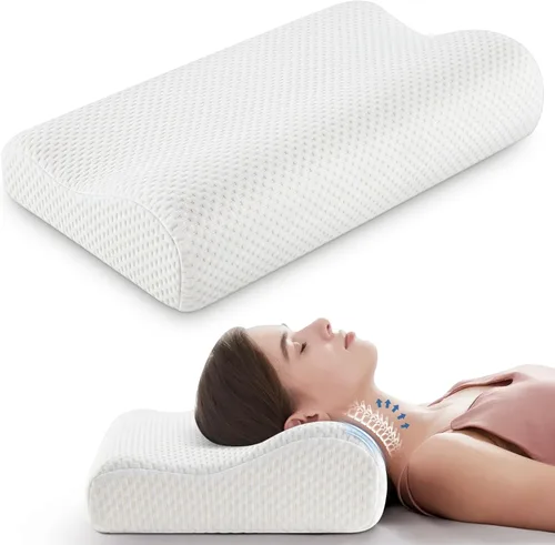 Miniatura 19 de Almohada Cervical para Alivio del Dolor de Cuello - Almohada Ortopédica Ergonómica Refrescante de Doble Cara con Funda de Almohada de Seda de Hielo