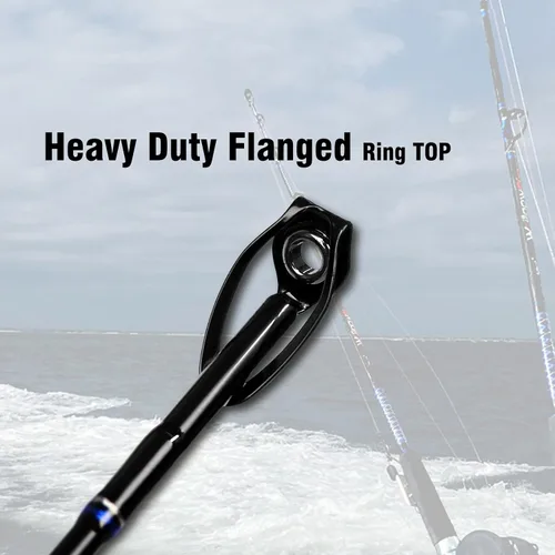 Miniatura 6 de Fiblink Caña de pesca de barco convencional de 1 pieza/2 piezas para agua salada en alta mar
