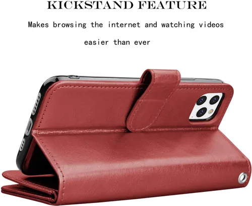 Miniatura 5 de Njjex Funda tipo cartera para iPhone 11 PRO Max 2019, para iPhone 11 PRO Max (6.5 pulgadas), [9 ranuras para tarjetas] Funda de piel sintética
