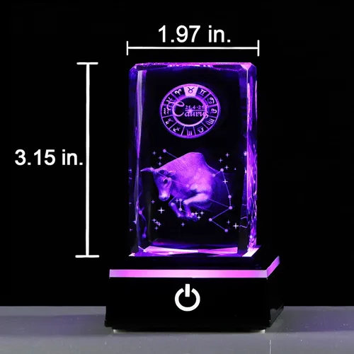 Miniatura 6 de Regalos de astrología del zodiaco de Tauro con cristales 3D para mujeres y hombres, figura de cristal de Tauro, decoración de constelación, cosas