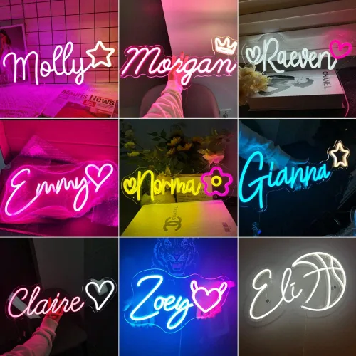 Miniatura 4 de Letrero de neón personalizado, letrero de neón con nombre personalizado para decoración de pared, luz de neón LED personalizable para dormitorio