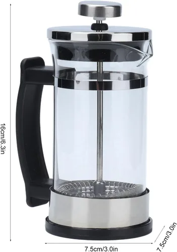 Miniatura 2 de TITA-DONG Cafetera de prensa francesa de 11.8 fl oz, prensa francesa de vidrio de borosilicato con filtro, filtro de doble capa, cafetera francesa
