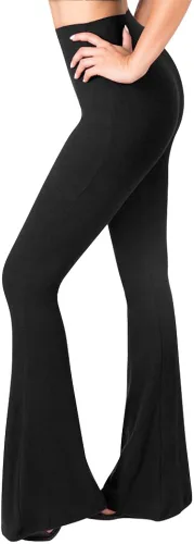 SATINA - Pantalones palazzo para mujer leggings acampanados supersuaves con cintura alta 16 colores