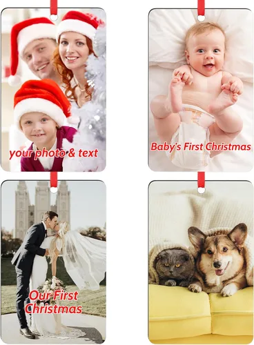 Miniatura 9 de Adornos de Navidad Personalizados 2025, Adornos con Fotos para Árbol de Navidad, Regalos Personalizados para Recién Nacidos, Parejas, Mujeres