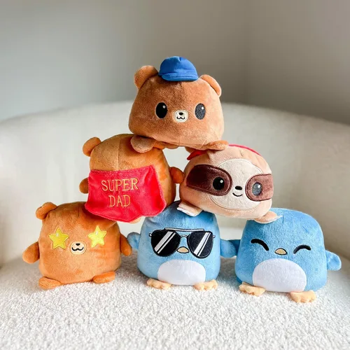 Miniatura 7 de TeeTurtle - El peluche reversible original de perezoso - Super Dad - Bonitos animales de peluche sensoriales que muestran tu estado de ánimo Super