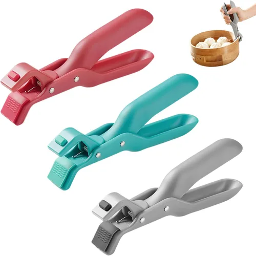 3 pinzas para platos calientes, agarre multiuso mejorado para placa caliente, soporte antiquemaduras, clip de pinza para cocina (3 colores)