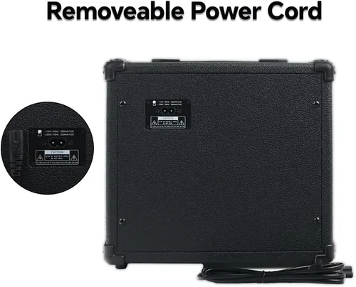 Miniatura 5 de Amplificador de guitarra de bajo eléctrico de 20W vatios, amplificador de práctica para actuaciones en escenario, pequeño y portátil para viajes