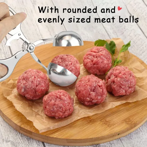 Miniatura 6 de DOERDO - Albóndigas de acero inoxidable para hacer albóndigas, herramienta para hacer albóndigas, para helado, cuchara, frutas, herramientas