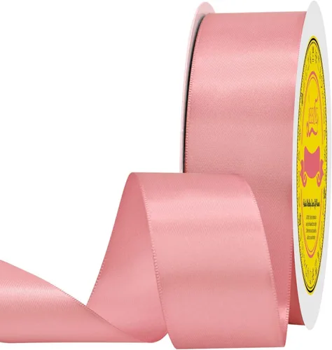 Miniatura 46 de Cinta de satén blanca antigua de doble cara de 1-1/2 pulgadas x 50 yardas, cinta de poliéster para envolver regalos, día de San Valentín, bodas