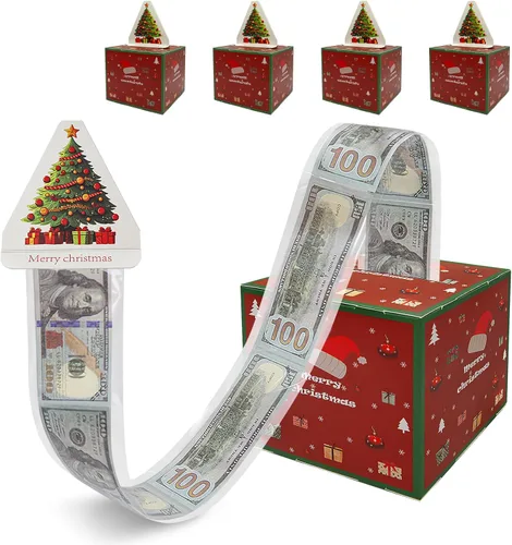 Miniatura 12 de Caja de dinero para regalo en efectivo con mecanismo de tirar, caja de regalo de dinero de Feliz Navidad, caja de regalo sorpresa con mecanismo