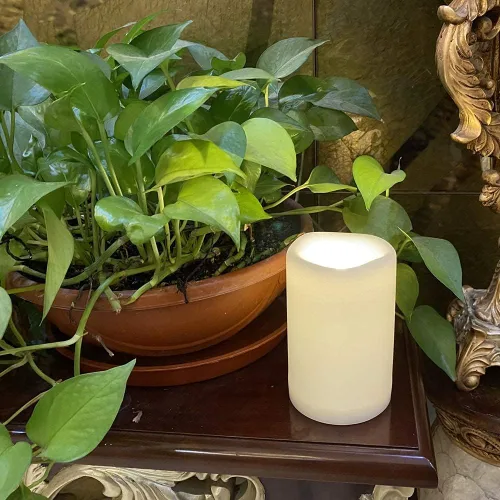 Miniatura 6 de CANDLE CHOICE Velas impermeables sin llama para exteriores, funcionan con pilas, con temporizador, gran resina plástica brillante, parpadeante