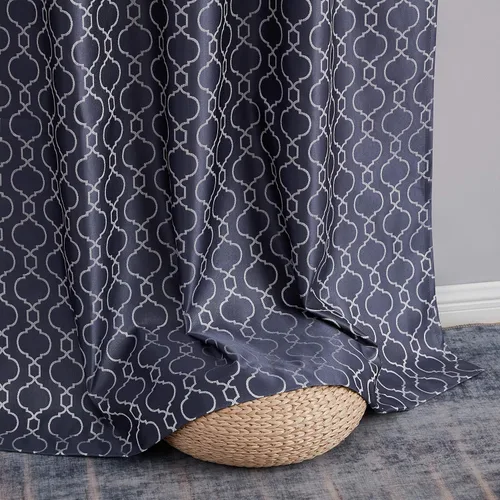 Miniatura 7 de HLC.ME Franklin - Cortinas de paneles 100% opacas, diseño marroquí, con bolsillo para cortinero, con aislamiento térmico, ahorro de energía, bloquea
