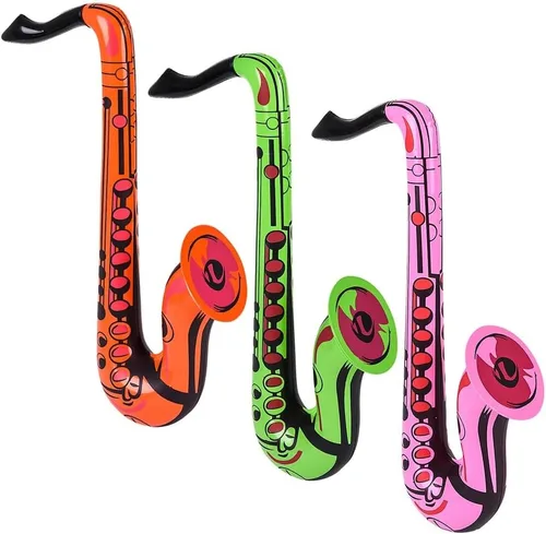 Colorido saxofón infla de 22 pulgadas (3 colores), instrumento musical inflable para juego simulado, concierto, jazz, sesión de fotos, cabina,