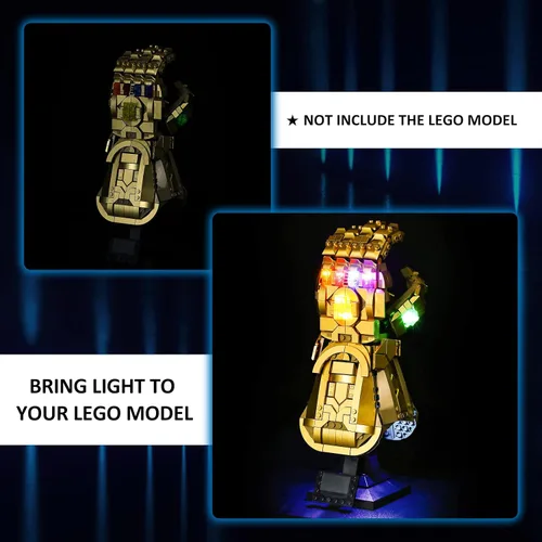 Miniatura 6 de YEABRICKS Luces LED para bloques de construcción de modelo Lego-76191 Marvel Infinity Gauntlet (el set de Lego NO está incluido)