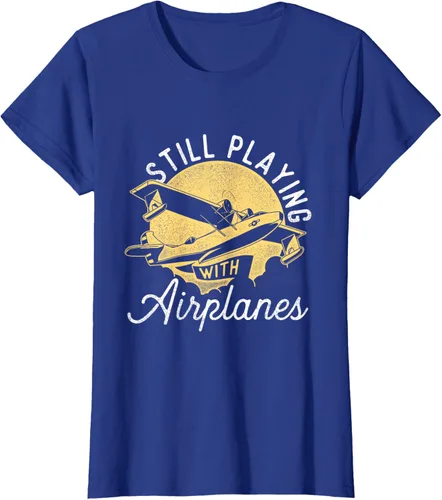 Miniatura 51 de Still Playing With Airplanes - Camiseta de control remoto RC Avión Piloto, Negro