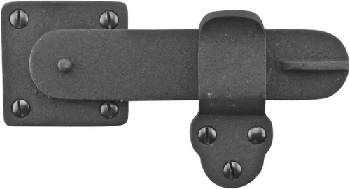 Miniatura 12 de Renovators Supply Manufacturing Pestillo de portón negro de hierro forjado juego 4 pulgadas x 6 3/8 pulgadas