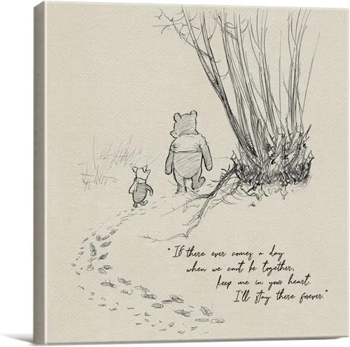 Miniatura 15 de Arte de pared clásico con cita de Winnie the Pooh, retro, Any Day Spent With You is My Favorite Day Sayings, lienzo, cuadros enmarcados, letrero