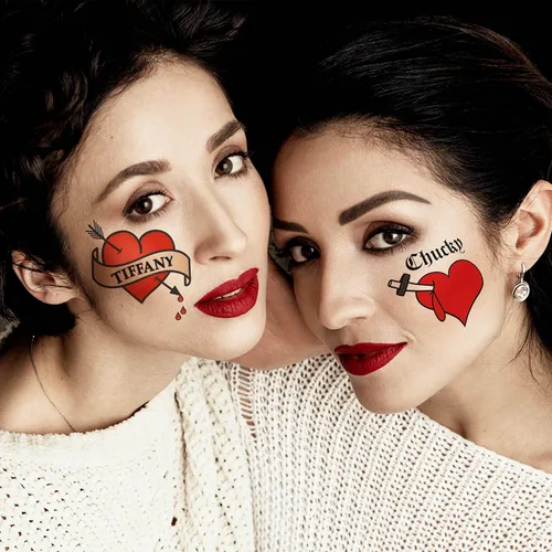 Miniatura 6 de Coktak 36 piezas de corazón de tatuaje de novia de chucky para mujeres, hombres, niños y adultos, kit de maquillaje de zombies de Halloween