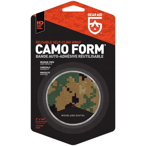 GEAR AID Camo Form Envoltura de camuflaje de tela autoadhesiva y reutilizable, añade agarre y protege las manos de superficies frías o calientes