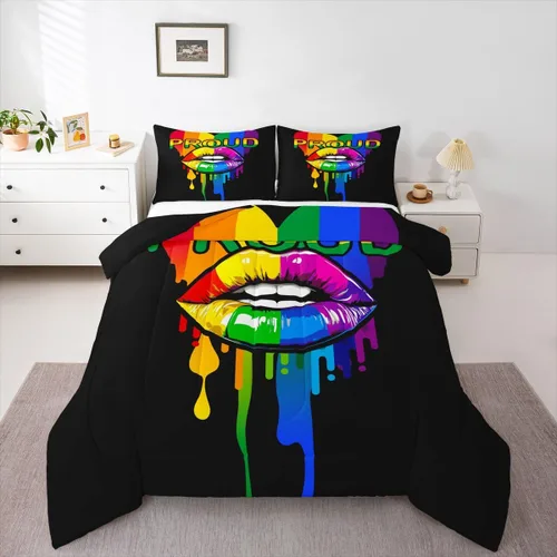 Miniatura 19 de Erosebridal Juego de ropa de cama de guitarra, juego de edredón de notas musicales de mariposa, tamaño individual, juego de edredón de música hip
