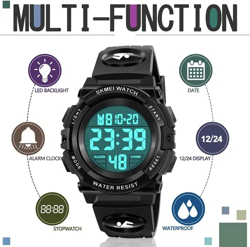 Miniatura 3 de ATIMO Reloj deportivo digital impermeable LED 50M para niños - Regalos para niños