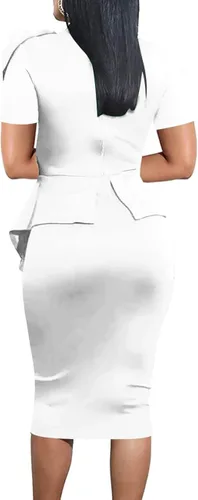 Miniatura 2 de TOPONSKY Vestido formal de cóctel con volantes y lazo péplum para mujer