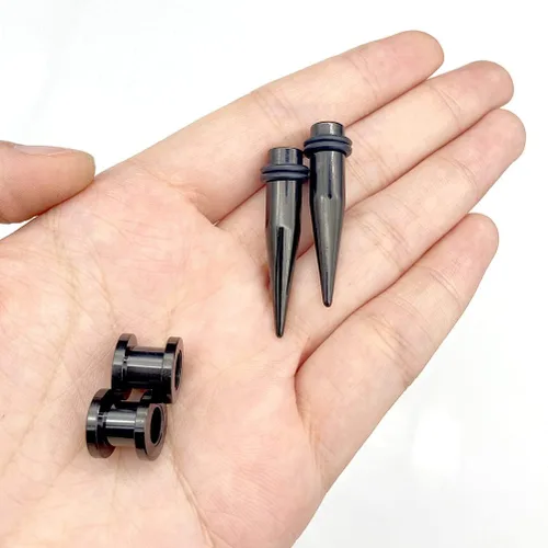 Miniatura 3 de Kit de dilatación de orejas de acero quirúrgico 316L y túneles de tornillo de 0.276 in1G, 0.354 in