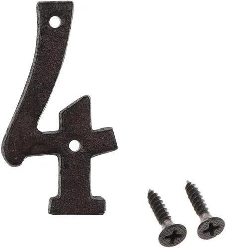 Miniatura 22 de Número de dirección de 3 pulgadas, números de casa para exterior, decoración de buzón de puerta de jardín de metal de hierro fundido con tornillos, 0