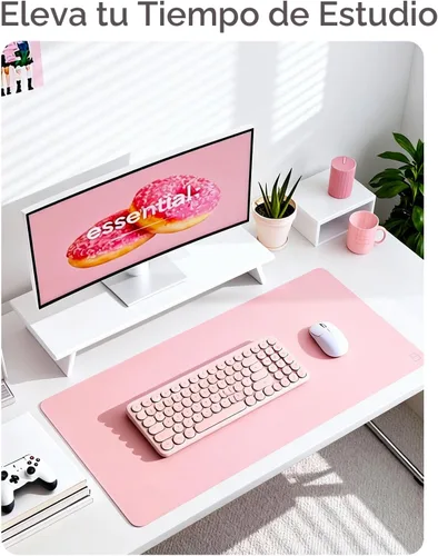 Miniatura 6 de YSAGi Protector de escritorio de cuero, tapete de oficina, alfombrilla grande para mouse, secante de cuero PU antideslizante, almohadilla para Rosa