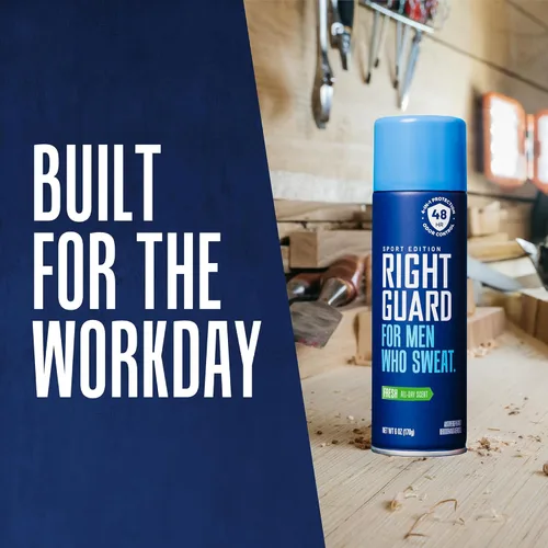 Miniatura 6 de Right Guard Sport Fresh Scent Antiperspirant & Deodorant Spray - Spray desodorante de protección 4 en 1 para hombres, bloquea el sudor, protección