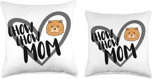 Miniatura 3 de Chow Chow Lover Apparel Heart Funny Chow Dog Mom Mother's Day Throw Pillow, 16x16, Multicolor