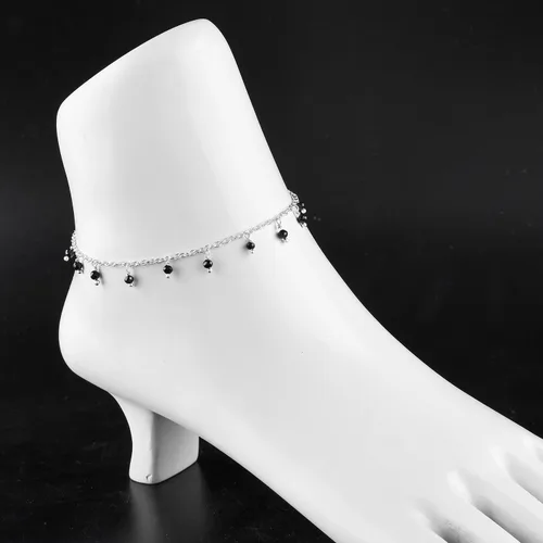 Miniatura 68 de Yanara Tobilleras de piedras preciosas para mujer, piedra natal natural, chapada en plata, joyería hecha a mano en 8.5 + 1.5 pulgadas, cristales