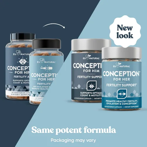Miniatura 2 de Conception Fertility for Her & Him Paquete - Combo de suplementos de fertilidad para mujeres y hombres - Vitaminas prenatales - Promueven