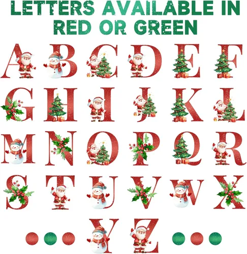 Miniatura 7 de Adornos con nombre de letra para árbol de Navidad, adornos de Navidad personalizados 2025, adornos de nombre inicial personalizados, decoraciones