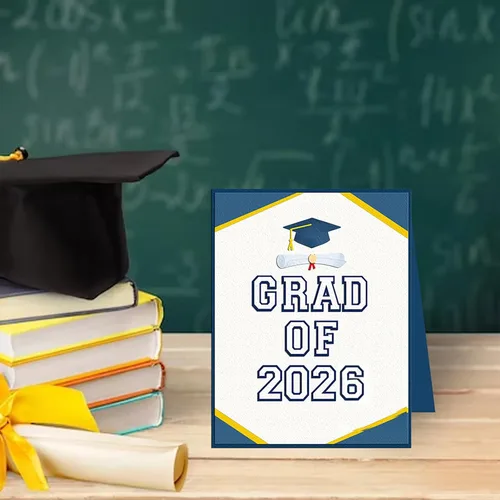 Miniatura 5 de Troqueles de graduación de metal 2026 para hacer tarjetas, troqueles de corte de fondo de sombrero de graduación, para clase de 2026, troqueles