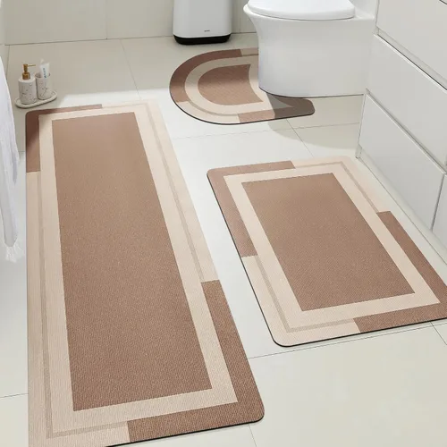 Miniatura 86 de ACCUMTEK Alfombrilla de Baño Ultra Delgada, Alfombrillas de Baño Antideslizantes con Respaldo Mejorado para Colocar Bajo la Puerta, Alfombras