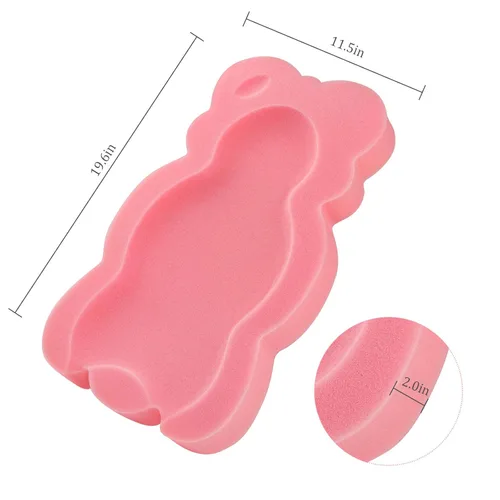 Miniatura 7 de Cojín de Baño para Bebé, Alfombrilla de Baño Infantil, Almohadilla y Esponja para Recién Nacido, Niño Pequeño y Bebé (Estilo Rosa-4)